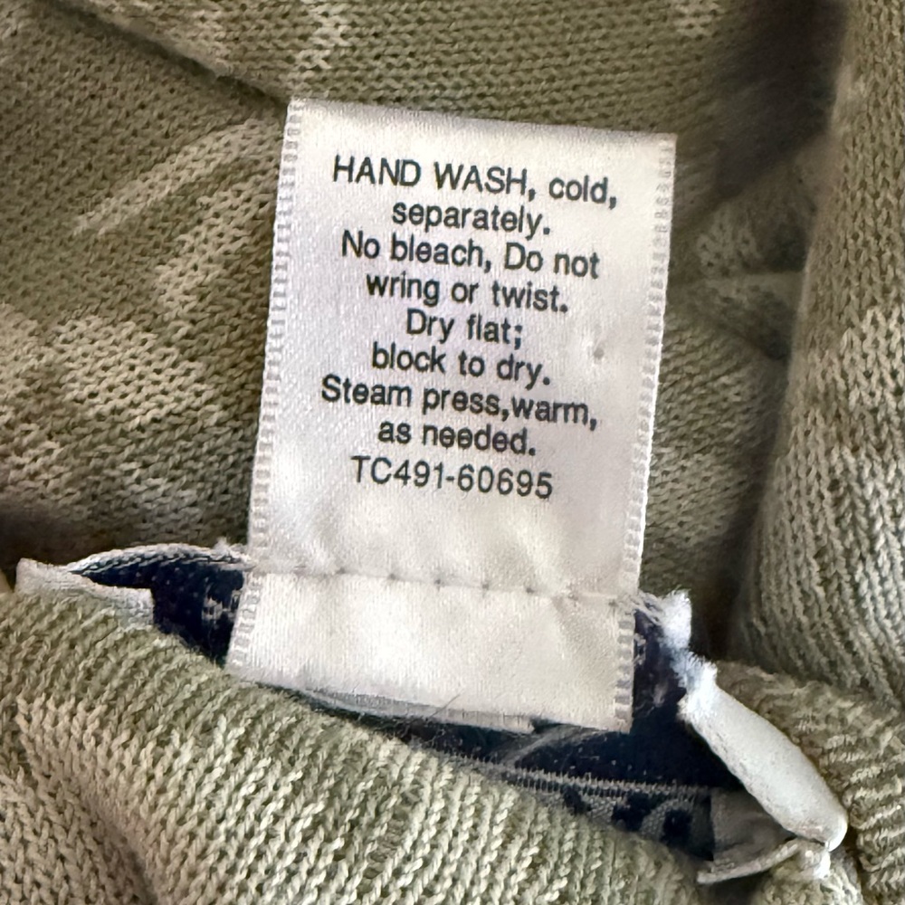 Pendleton Olive Green Floral Jacquard Cardigan with Pink Accent! Large! - Picture 7 of 7